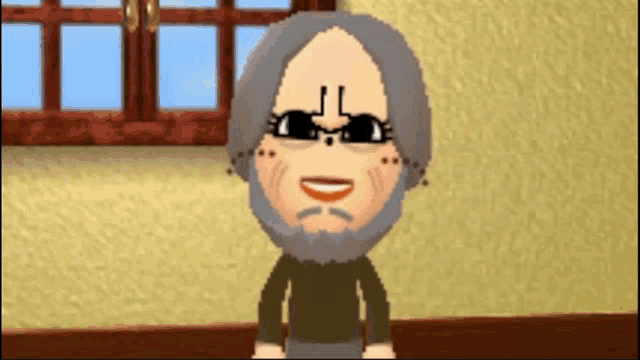a cartoon character with a beard and sunglasses has a tattoo on his forehead that says jl