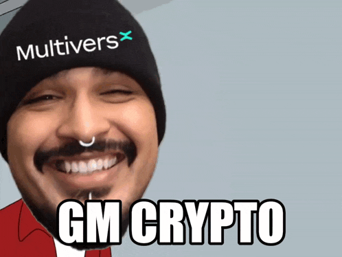 a man with a beard wearing a beanie that says " multivers " on it