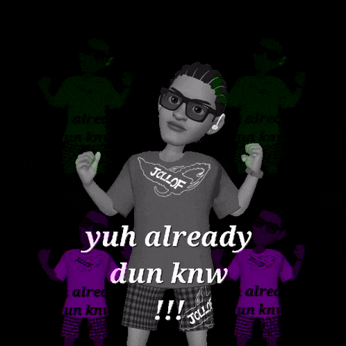 a cartoon of a man wearing glasses and a shirt that says julef