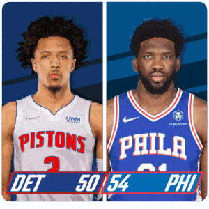 Detroit Pistons (50) Vs. Philadelphia 76ers (54) Half-time Break GIF - Nba Basketball Nba 2021 GIFs