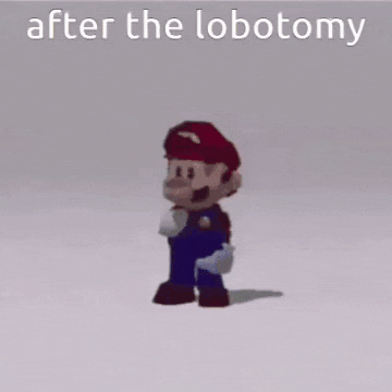 a picture of mario playing a video game with the words after the lobectomy