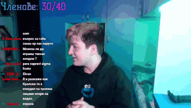 a man in a black hoodie is talking on a video with the number 30/40 on the top