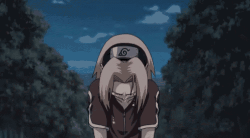 a cartoon of a girl with pink hair wearing a headband and crying .