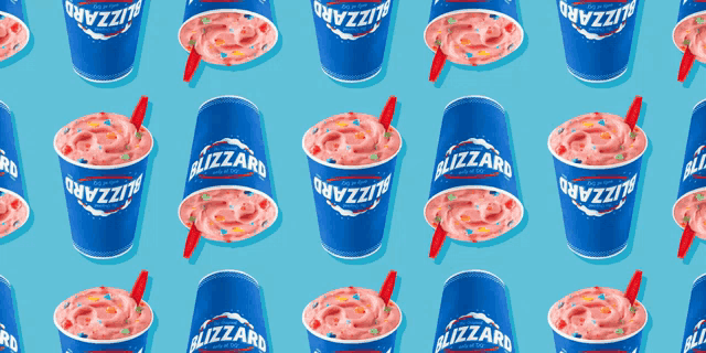 a repeating pattern of blizzard ice cream cups