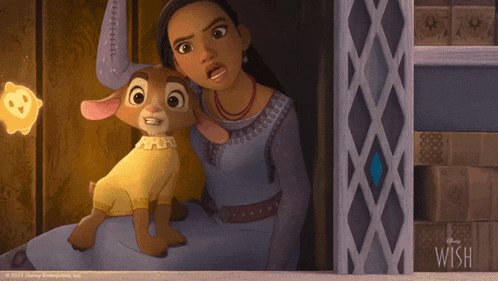a picture of a woman and a goat from disney 's wish