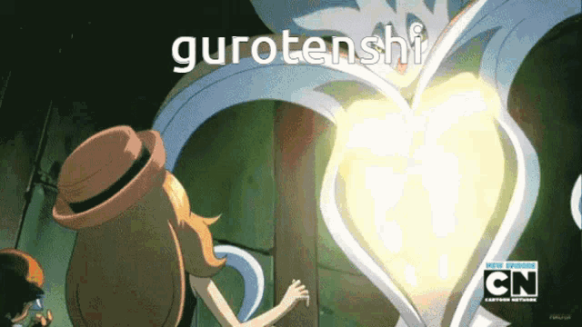 a cartoon of a girl and a heart that says cn on the bottom