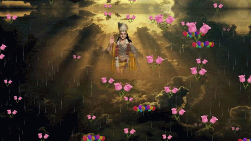 Jai Sh Krishna Flowers GIF - Jai Sh Krishna Flowers Cloud GIFs