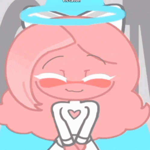 a cartoon drawing of a girl with a blue halo around her head