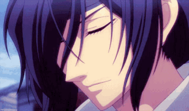 a close up of a person 's face with their eyes closed and a watermark that says ' ren ' on it