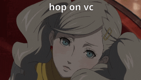 a picture of a girl with the words hop on vc