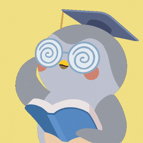 an illustration of a penguin wearing glasses and a graduation cap