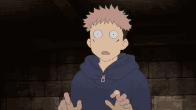a cartoon drawing of a boy with a surprised look on his face