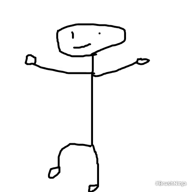 a drawing of a stick figure with a face on it