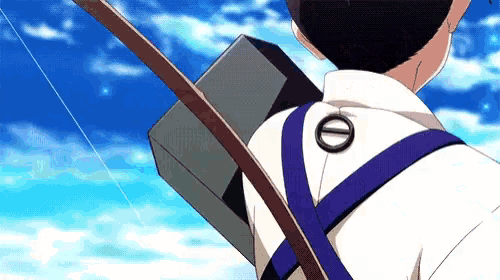 a man in a white shirt and blue suspenders is holding a fishing rod in his right hand .