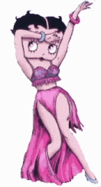 a cartoon of betty boop dancing in a pink outfit