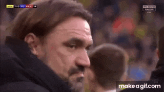 a man with a beard is watching a soccer game on tv