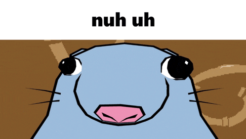 a cartoon drawing of a seal with the words " nuh uh " below it