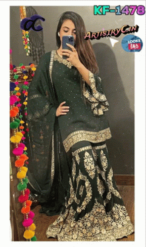 Georgette Suit Sharara Suit GIF - Georgette Suit Sharara Suit Sequence Suit GIFs