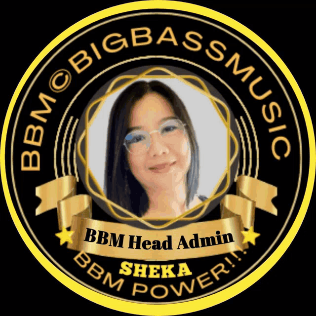a picture of a woman in a circle with the words bbm head admin sheka bbm power