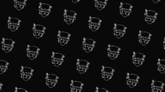 a black background with a pattern of skulls on it