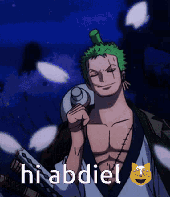 a cartoon character with a hat on his head and the words hi abdiel