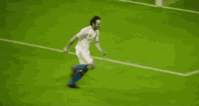a soccer game is being played on a field with an advertisement for wieringo behind the goal