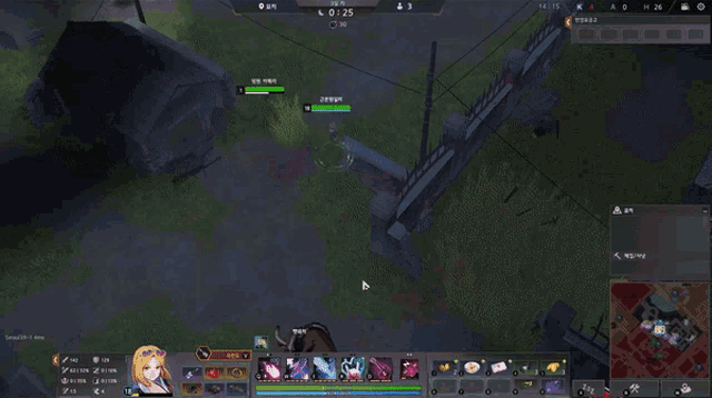a screenshot of a video game with a pink circle around a character