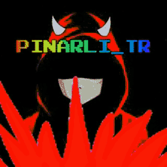 a drawing of a person with horns and the words pinarli_tr