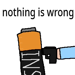 a cartoon of a person holding a battery with the words nothing is wrong above it .