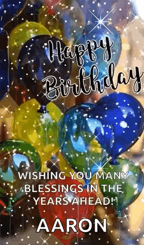 a birthday card with balloons and the words `` happy birthday wishing you many blessings in the years ahead ! ''