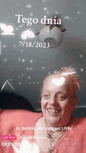 a picture of a woman with a broken egg and the date 7/18/2023