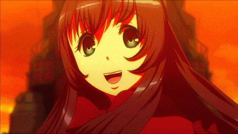 a girl with long red hair and green eyes is smiling and looking at the camera