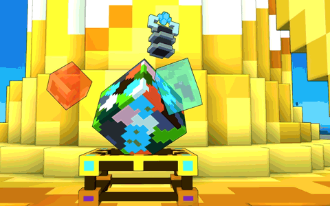 a colorful cube is sitting on a table in a game