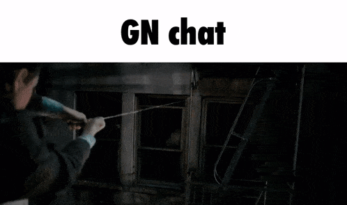 gn chat is written above a picture of a person hanging from a rope