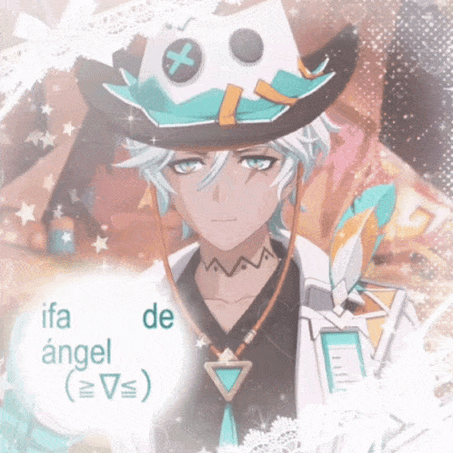 a picture of a boy wearing a hat with the words ifa angel written on it