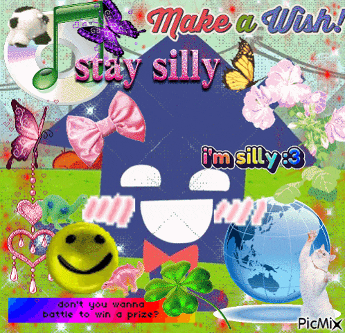 a collage with a smiley face and the words make a wish