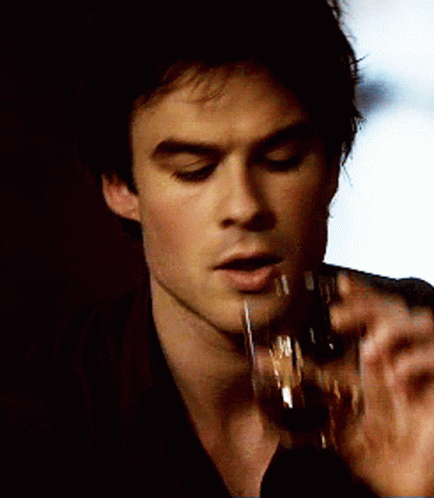 Drinking A Bourbon Damon Salvatore GIF - Drinking A Bourbon Damon Salvatore The Vampire Diaries GIFs