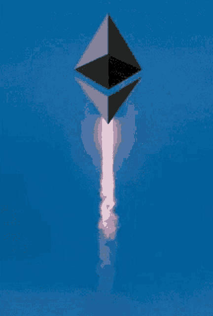 a pyramid shaped object is being launched into the sky