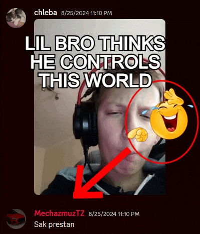 a screenshot of a person wearing headphones with the caption lil bro thinks he controls this world ..