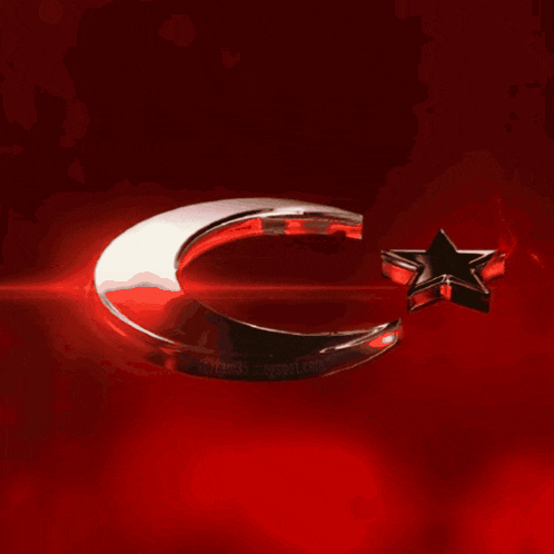 a crescent moon and two stars on a red background with a watermark that says blogspot.com