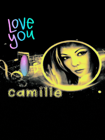 a picture of a woman with the words love you camille