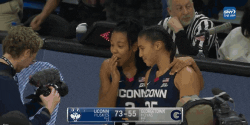 a basketball game between uconn and georgetown is being played