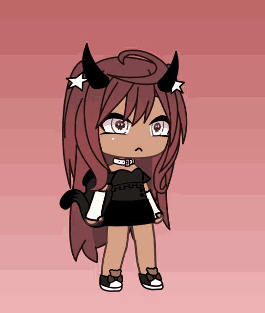 a drawing of a girl with horns on her head