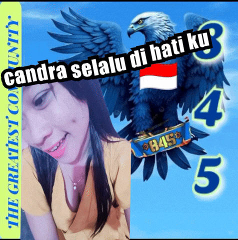 a picture of a woman and an eagle with the words " candra selalu di hati ku "