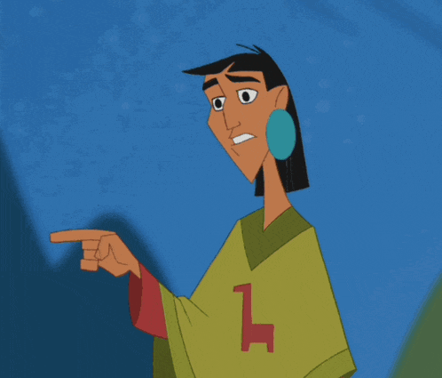 a cartoon character wearing a green shirt with a giraffe on it