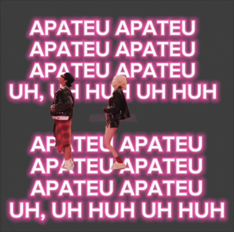 a neon sign that says apateu apateu apateu apateu uh