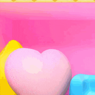 a cartoon character with purple hair is sitting on a pink couch