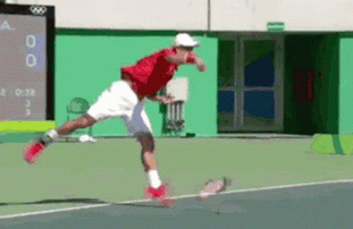 Kei Nishikori Racquet Drop GIF - Kei Nishikori Racquet Drop Tennis GIFs