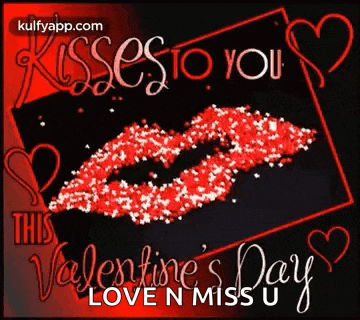 a valentine 's day greeting card with a kiss on it .