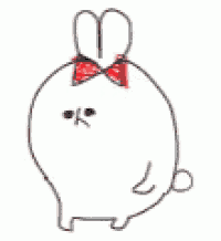 a drawing of a rabbit wearing a bow tie and a bloody nose .